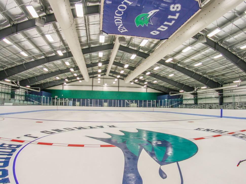 photograph of endioctt ice hockey rink
