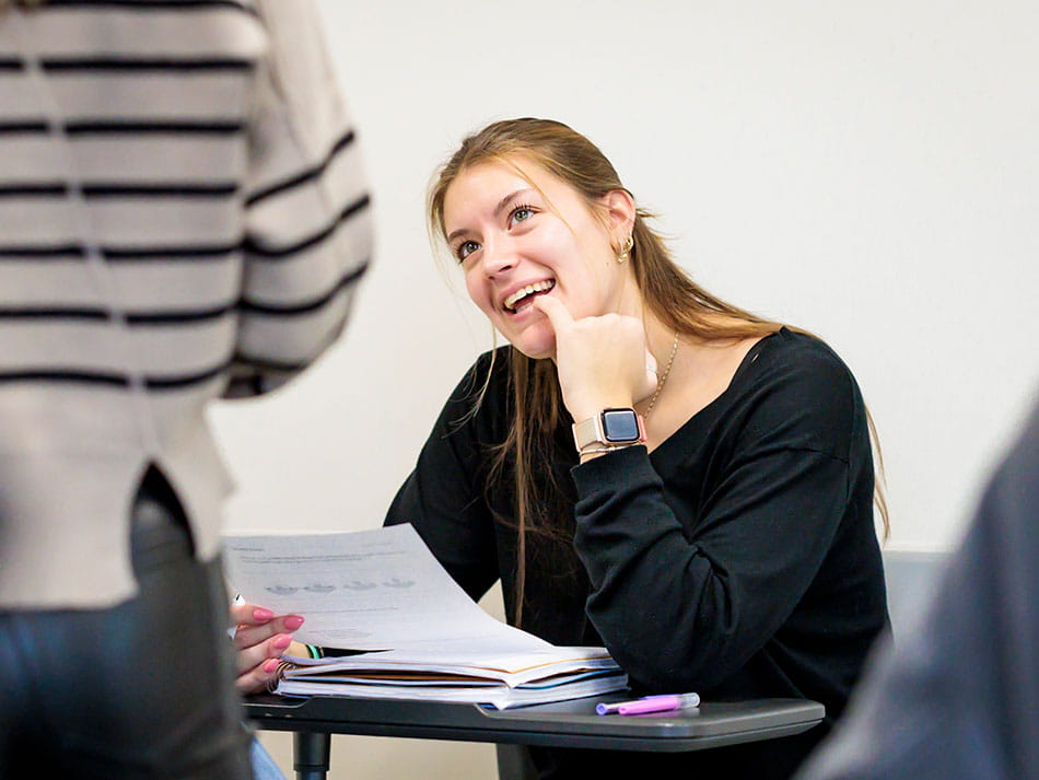 Student in classroom
