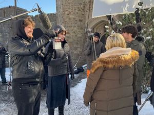 Shamus Delay ’27 on location filming