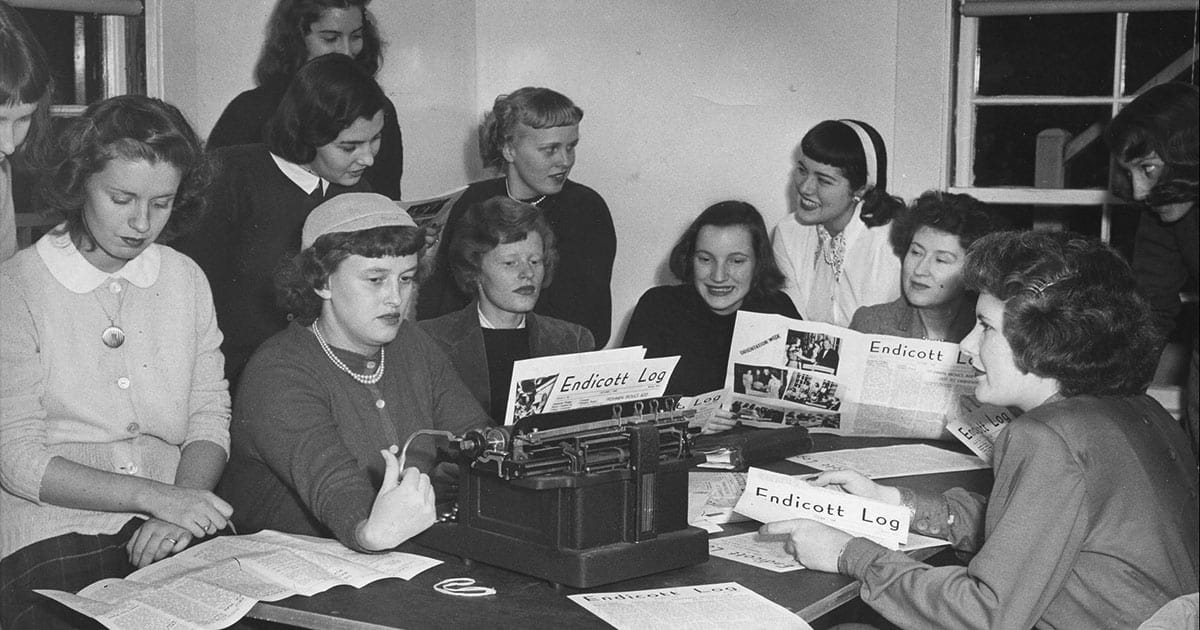 1950 Endicott newspaper editing